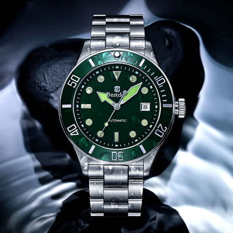 Bestdon Luxury Green Water Ghost Mechanical Watch Men Automatic Brand Replica Sports Man Watches Relogio Masculino New