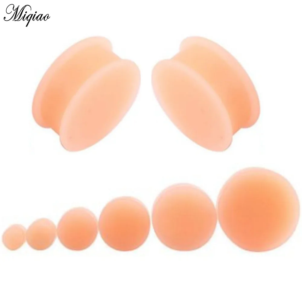 

Miqiao 2pcs Fashion New Flesh-colored Silicone Ear Pinna 3mm-25mm Exquisite Human Body Piercing Jewelry