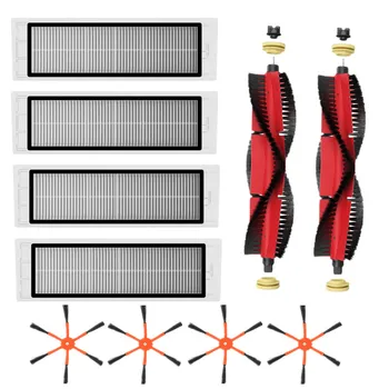 

10pcs Robot Vacuum Part Pack of Side Brushes *4 HEPA Filters*4 Main Brushes*2 for XIAOMI Roborock S6 S55 Vacuum Cleaner
