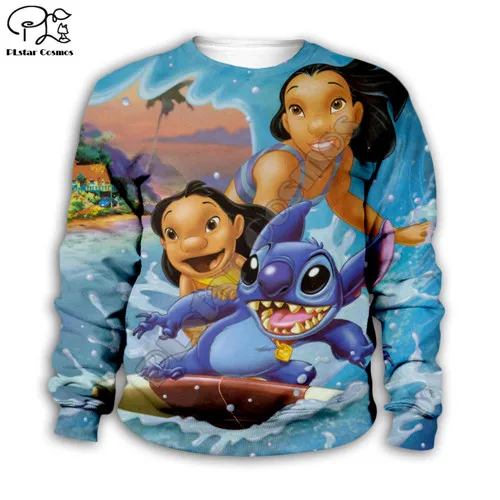 Kids Sweatshirt Детская одежда с капюшоном; Lilo Stitch; 3D Толстовка с капюшоном для маленьких мальчиков и девочек; пуловер с принтом; свитер с длинными рукавами с героями мультфильмов; уличная одежда; костюм; 8 - Цвет: Kids Sweatshirt