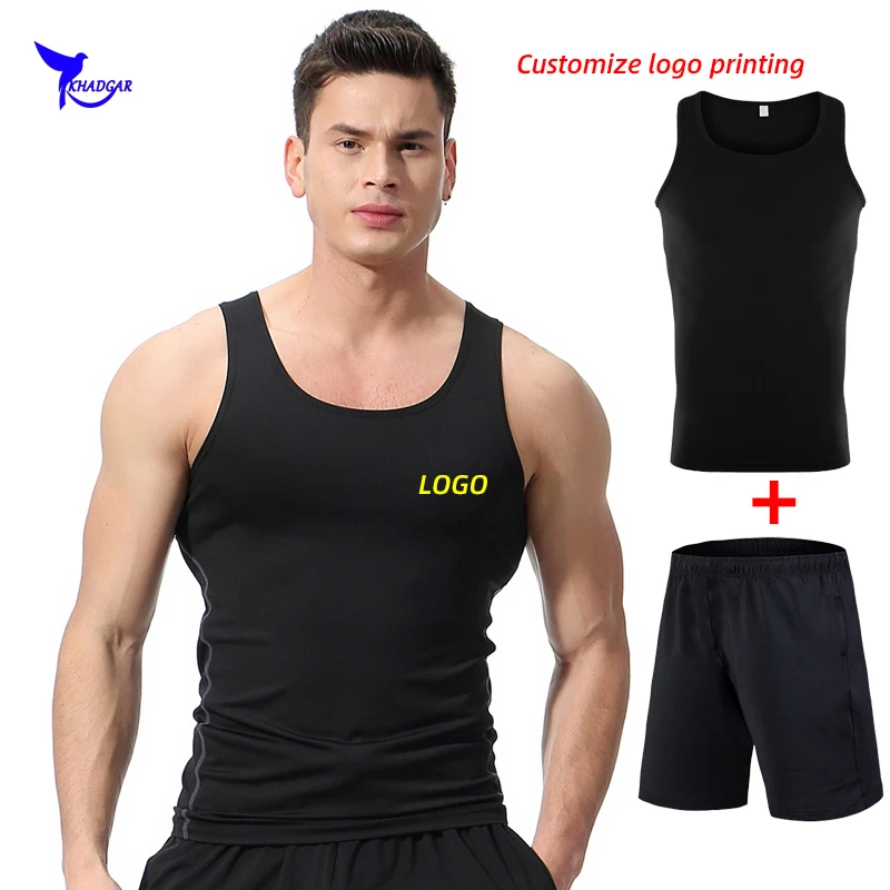 Мужские эластичные спортивные костюмы с логотипом на заказ быстросохнущие для