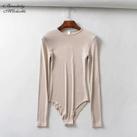 BRADELY MICHELLE Spring Autumn Women Casual Long-Sleeve O-neck Knitted Bodysuit Streetwear Skinny Elastic Jumpsuits - Image 4