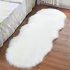 Irregular Long Soft White Faux Sheepskin Fur Area Rugs Kids Livingroom Bedroom Floor Mat Shaggy Silky Plush Carpet Faux Fur Rug 1
