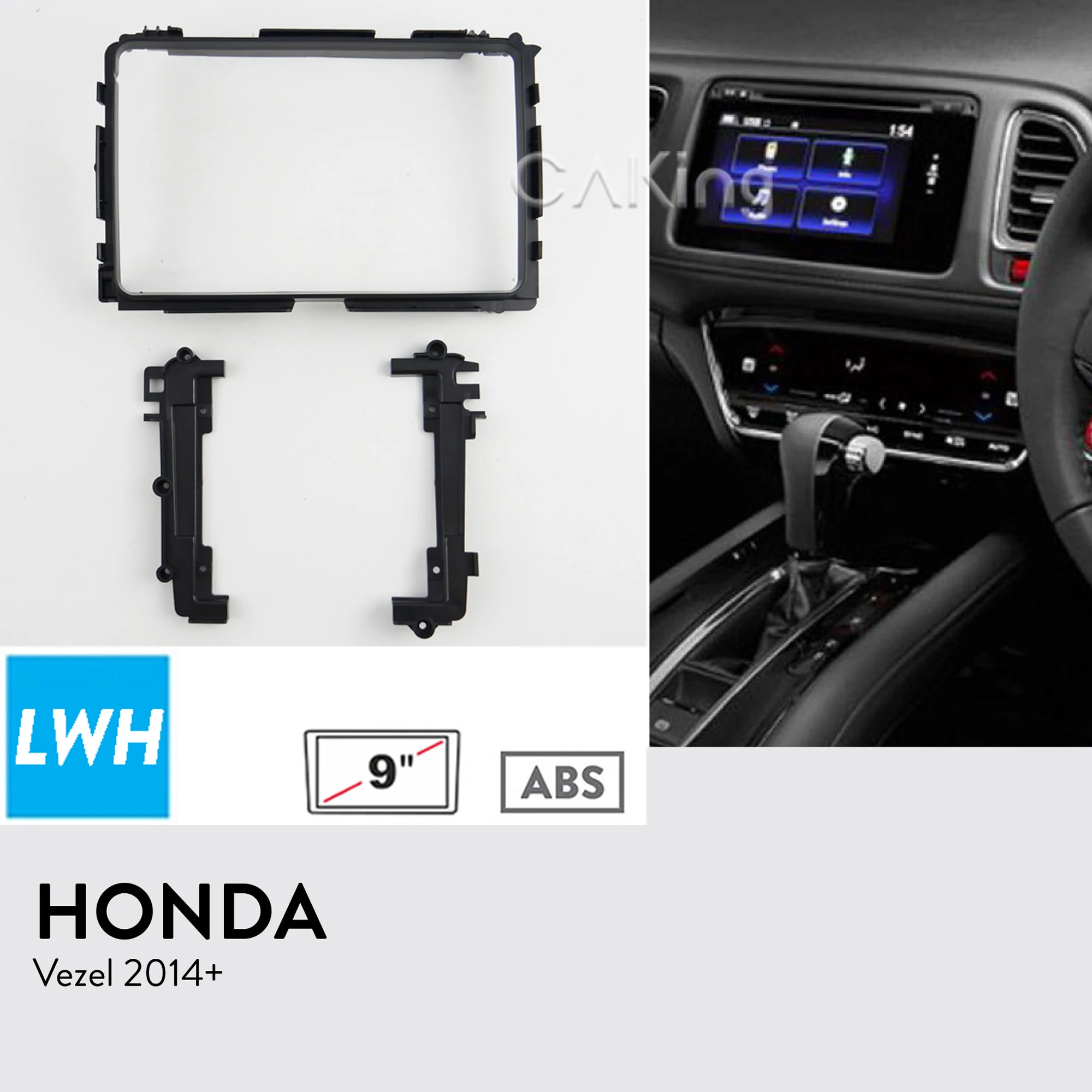9-дюймовая Автомобильная радиопанель Fascia ДЛЯ Honda HRV HR-V 2014 + комплект для приборной