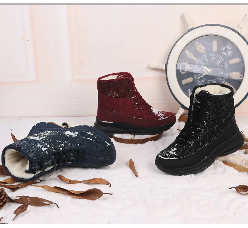 PINSEN/Новинка года; зимние ботинки; женские кроссовки; обувь из водонепроницаемого хлопка; женские теплые плюшевые ботильоны; женская обувь