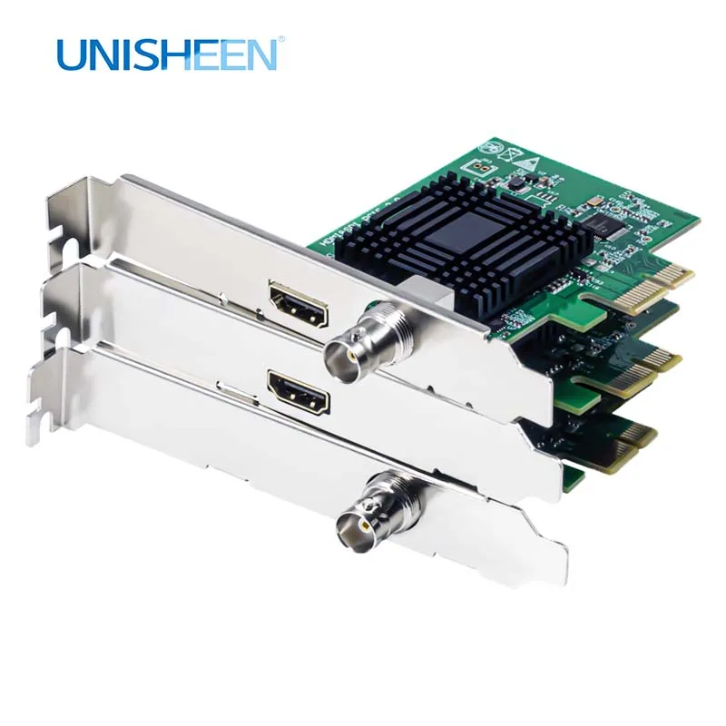 UNISHEEN Vmix Streaming Live Broadcast 1080P Linux SDI HDMI Video Capture Card Box Recorder PCIe 60FPS audio video capture card 60fps 4k hdmi compatible usb 3 0 2 0 reliable video converter for game streaming live broadcasts