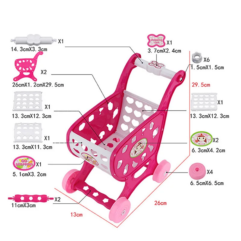  Mini Small Shopping Cart Play House Toys Infants Kindergarten Teaching Aids Amazon AliExpress Hot S - 4000292693542