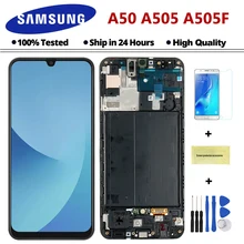 6,4 ''для samsung galaxy A50 A505F/DS lcd A505F A505FD A505A ЖК-дисплей сенсорный экран дигитайзер в сборе для samsung A50 дисплей