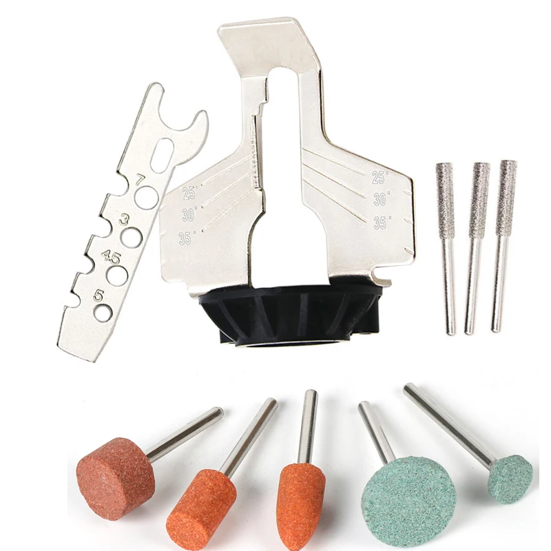  Chain Saw Sharpening Tool Attachment Rotary Power Drill Hand Sharpener Adapter Sawtooth Sharpening 