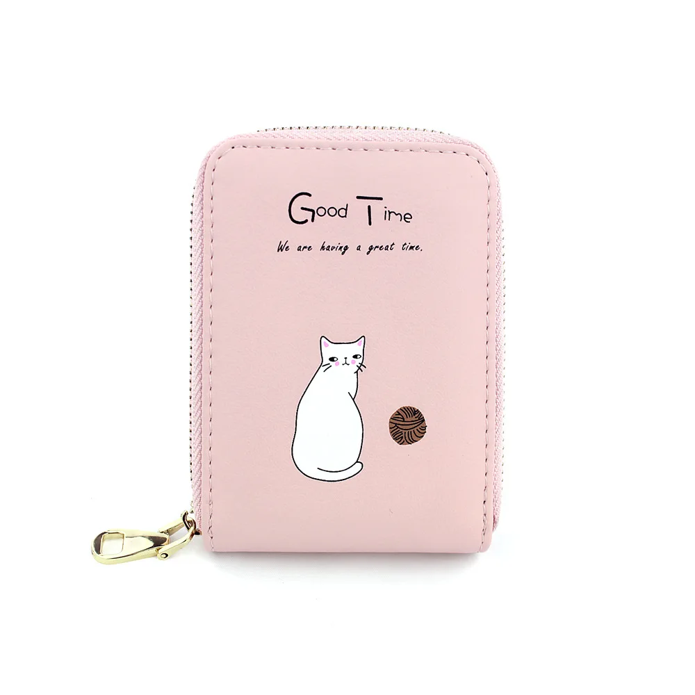 

Women's Wallet South Korea Cute Cartoon Cat Simple Mini Small Large-Volume Multi-functional ID Holder Card Holder
