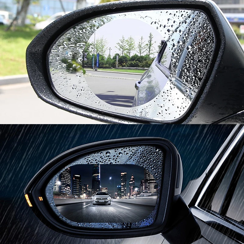 2 шт. набор, Автомобильное зеркало заднего вида, водонепроницаемая наклейка, оконная прозрачная пленка, анти-туман, антибликовое окно, фольга, авто защитные наклейки