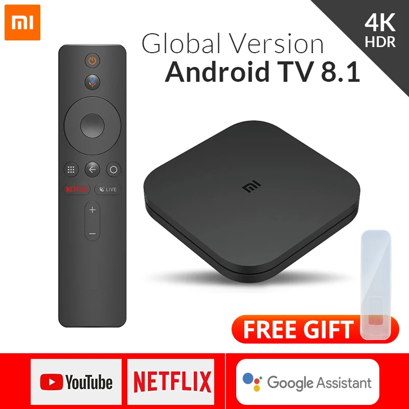 Глобальная версия Xiaomi Mi ТВ тв приставка Android 8,1 4K HDR 2G 8G WiFi   Cast Netflix медиаплеер смарт контроль ТВ  приставка BT4.2 Google|ТВ-приставки и медиаплееры|   | АлиЭкспресс