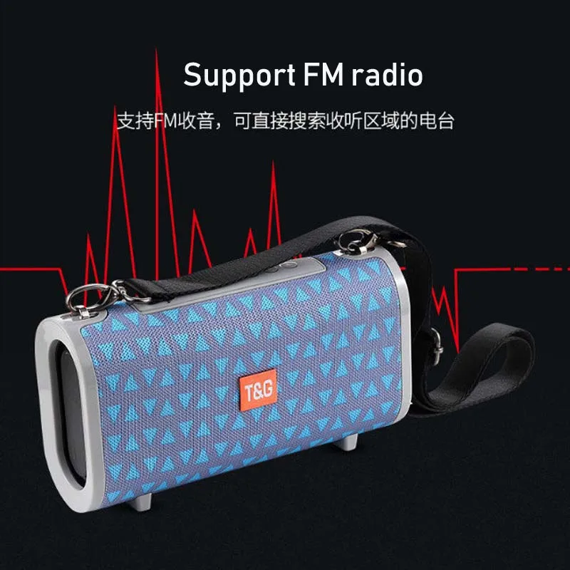 TG123 Waterproof Wireless Bluetooth 4.2 Speaker Super Bass Subwoofer Outdoor Sound Box FM Portable Stereo Speaker+ 16G TF Card