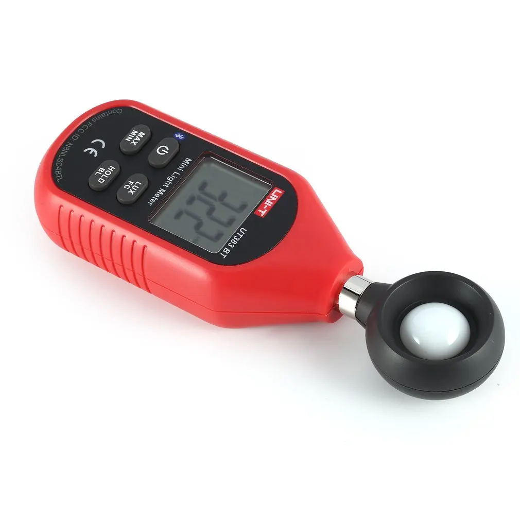 UNI-T UT383BT Bluetooth, Мини Цифровой Люксметр, ЖК-светильник, измеритель яркости, тестер, ручной люминометр, фотометр 0-199900Lux