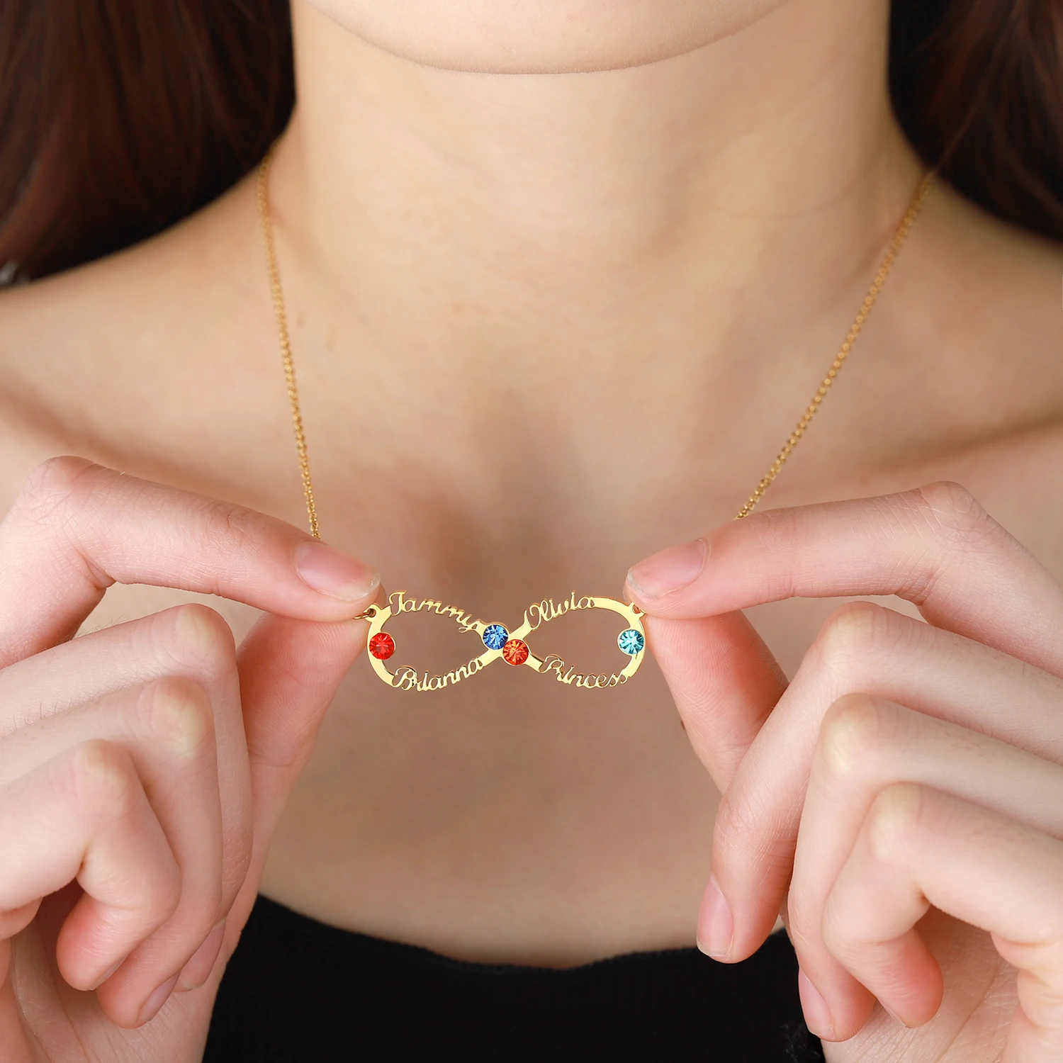 Custom Infinity Name Necklace Gold Stainless Steel Choker