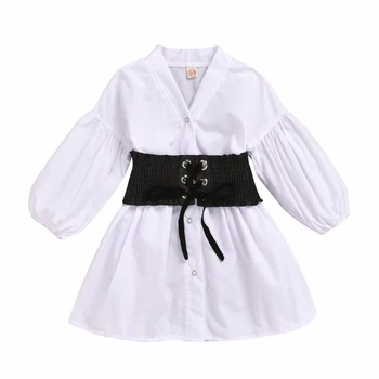 

Long-sleeve Baby Girls White Shirt for Children Tops Clothes 2020 New Kids Cotton Tight Waist Shirt Spring Girl Blouses
