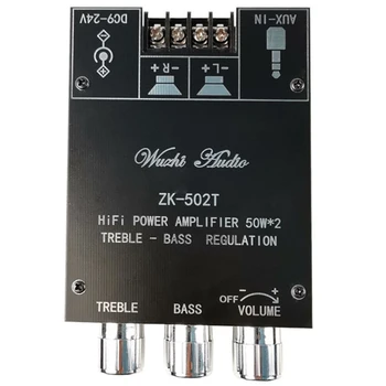 

ZK-502T TPA3116D2 Bluetooth 5.0 Subwoofer Amplifier Board 2.0 Channel High Power o Stereo Amplifier Board 2X50W
