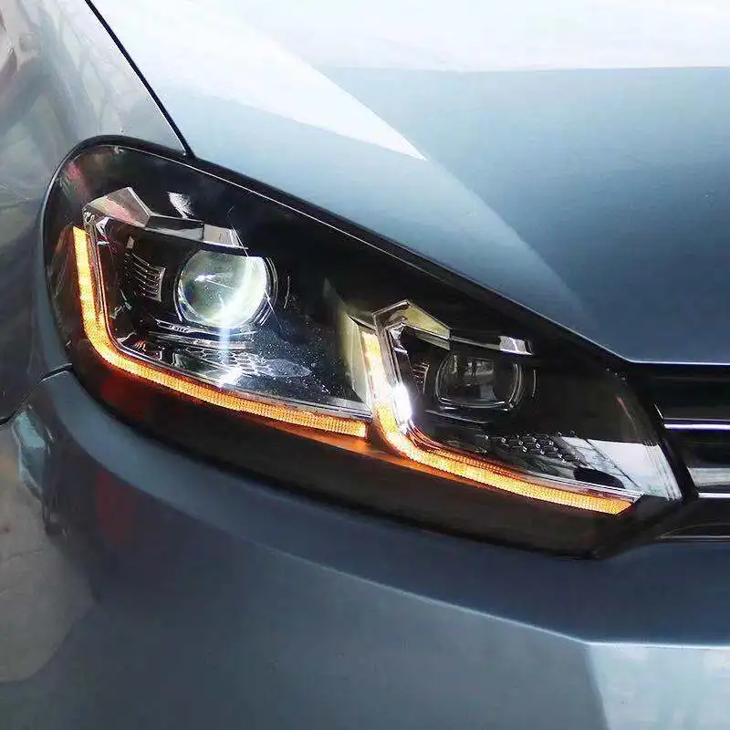

New Design LED Head Light with projector lens for Golf 6 update to Golf 7.5 style 2009- 2013 sy