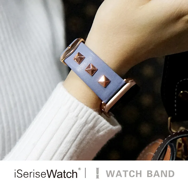Ремешок с 3d-заклепками в стиле панк для Apple Watch 5 4 Band 44 40 мм кожаный браслет мужских