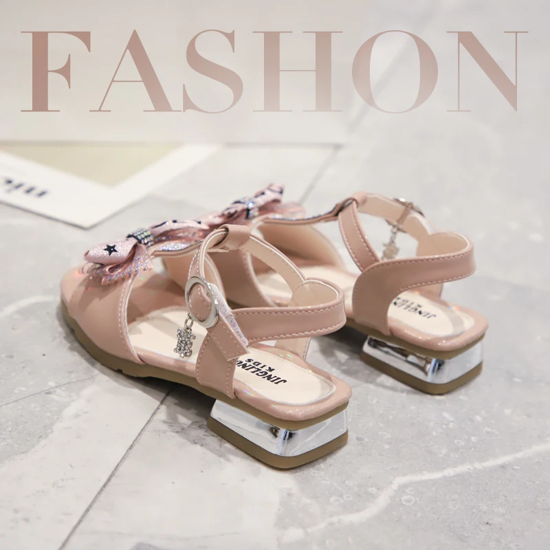 CYSINCOS Girls Princess Sandals 2020 Spring Summer Children Bow Soft Bottom Sandals Non-slip Sandals Wild Party Shoes For Kids