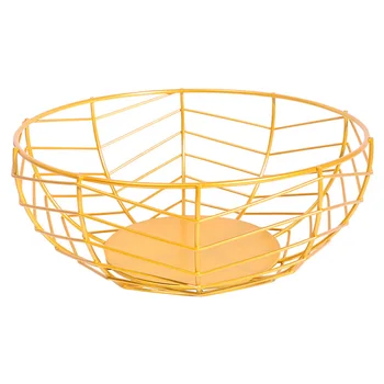 

Desktop Hollowed Out Home Snacks Storage Holder Wrought Iron Bread Sundries Organizer Vegetables Kitchen Tools Fruit Basket