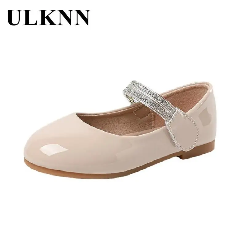 Single Girls Cream-colored Shoes Kids Flat 2023 Pupils Contracted Comfortable New Patent Leather Shoes Children Red Black Shoe