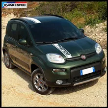 Car Hood Roof Tail Decor Stickers For-Fiat Panda Corss 4X4 OFF RAOD Stripes Exterior Auto Body Engine Cover Vinyl Decals  (4)_副本