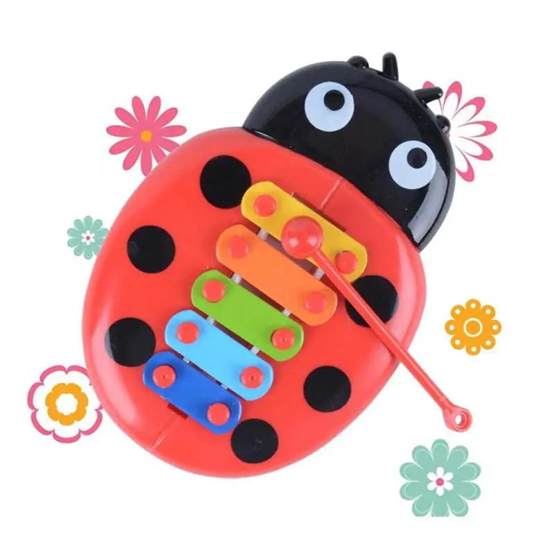 for Baby Kids Colorful Musical Instrument Toy Cartoon Ladybug Shape Non-Toxic Baby Musical Toy 