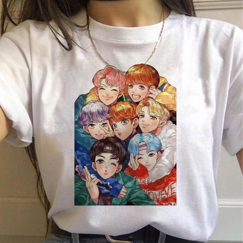 Футболка bangtan boys для женщин корейский стиль большие размеры kpop женская футболка
