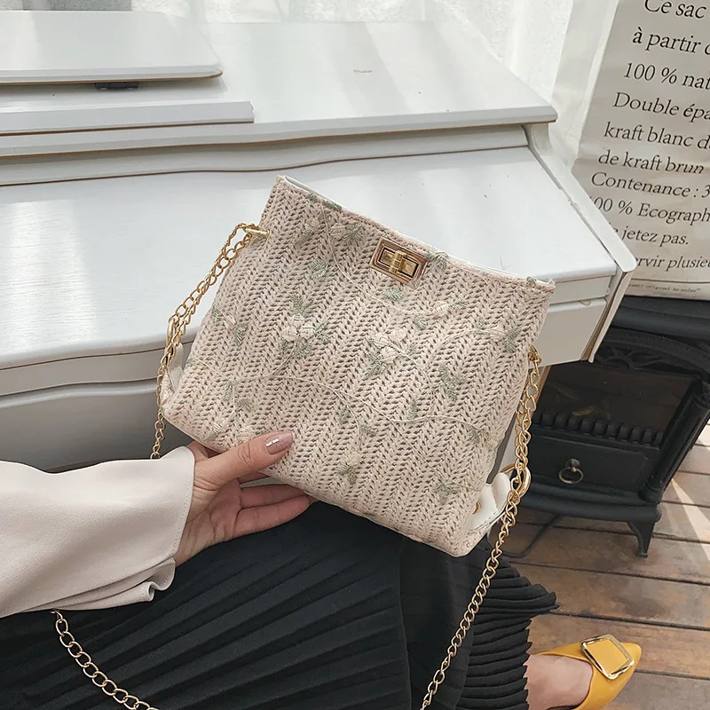 

Small Bag Women's New Arrival 2019 Summer New Style Korean-style Straw MORI Series GIRL'S Shoulder Bag Simple Fashion Shoulder B