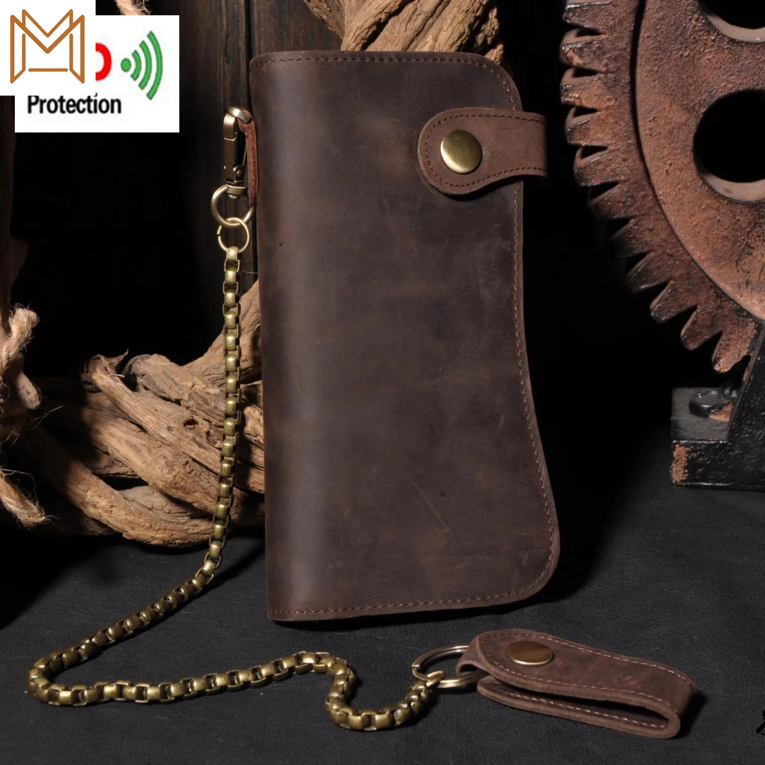 

Rfid Defence Degaussing Guard Against Theft Iron Chain Guard Against Theft Crazy Horsehide Wallet Style Head Layer Cowhide