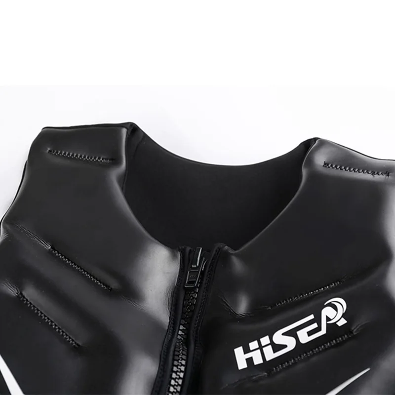 Hisea профессиональная Неопреновая Мужская и женская спасательная жилетка кожаная для взрослых уличная спортивная жизнь куртка для серфинга дрейфующее плавание черный