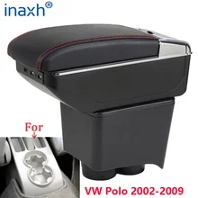 Accoudoir de voiture, boîte de rangement de pièces de rénovation, accessoires d'intérieur de voiture, USB, pour Volkswagen Polo 9N 3, 2002 – 2009