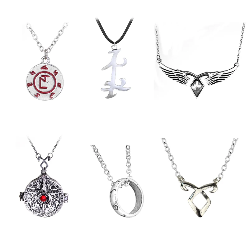 The Mortal Instruments City of ожерелье из костей Vintage Angelic Power Runes Shadowhunters кулон для мужчин и