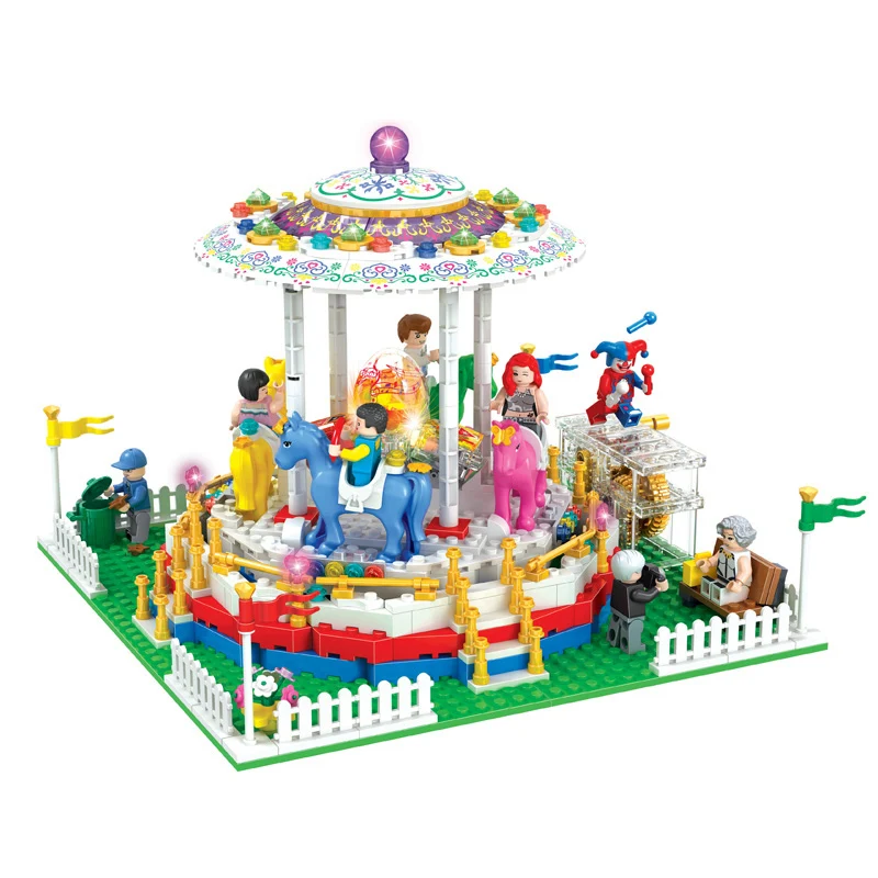 

AIBOULLY 705PCS City Sreet Carousel Winner 7034 Model Building Blocks Toy Bricks Compatible with Kids Toys Gifts