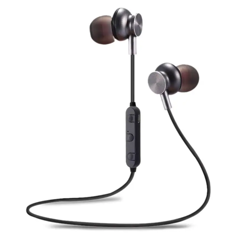M6 беспроводные Bluetooth наушники водонепроницаемые спортивные магнитные наушники Висячие шеи стерео наушники - Цвет: 4NB1100136-GY