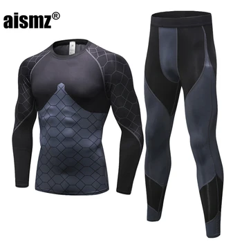 

Aismz Winter Thermal Underwear Sets Long Johns Men Quick Dry Anti-microbial Stretch Male Compression Thermo Underwear New