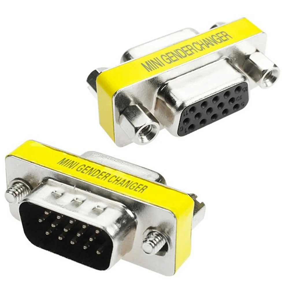 Адаптер VGA Male-VGA Female 15 Pin кабель удлинитель MINI Gender Changer для монитора проектора |