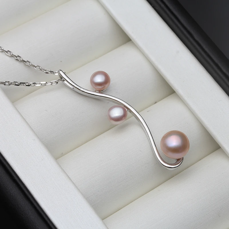 Multi Color Natural Freshwater 925 Silver Pearl Pendant For Women,Real Pearl Pendant Necklace Jewelry Anniversary Gift