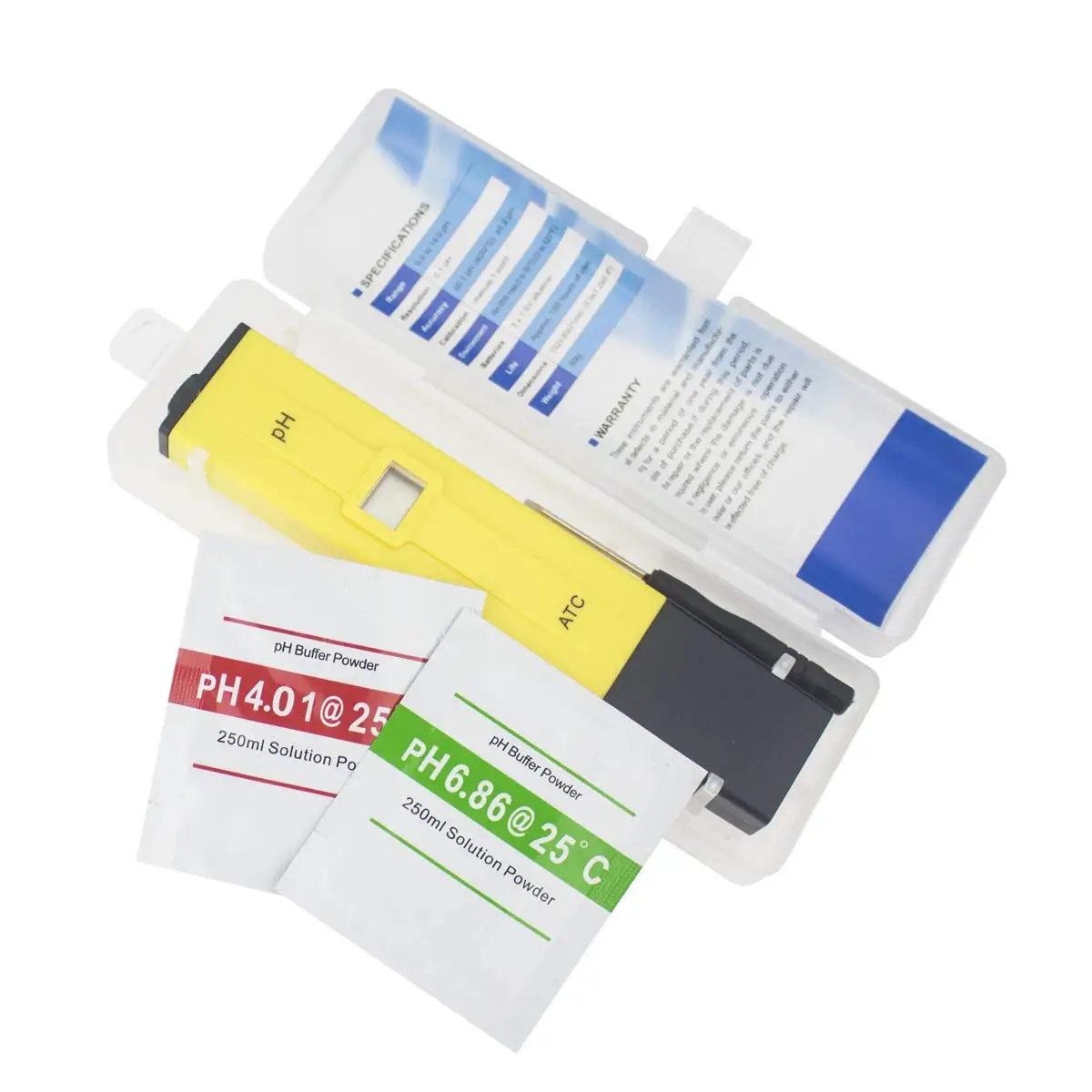 Digital PH Meter Pen PH Tester 0.01 High Accuracy with 2 Standard er Powders for Drinking Pool Soil Aquarium Water