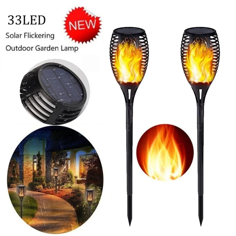 

33 LED IP65 Waterproof Solar Light Control Solar Flame Light Dance Flame Outdoor Garden Torch Lamp for Courtyard Garden Balcony
