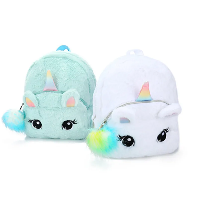 Cartoon Unicorn Children School Bag Cute Girl Soft Plush Backpack Children Student Kindergarten Mini SchoolBag For Girls 3