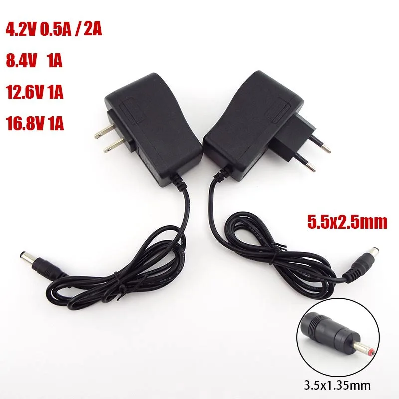 AC 100-240V DC 4.2V 8.4V 12.6V 16.8V 1A 1000MA Adapter Power Supply 8.4 12.6 16.8 V Volt charger plug for 18650 lithium battery |