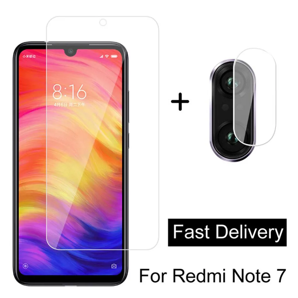 2 в 1 закаленное стекло для Xiaomi Redmi note 7 5 8 Pro 6A 7A mi 9T 9 se A3 Защитное стекло для экрана на красном mi note 7 8 Pro стекло