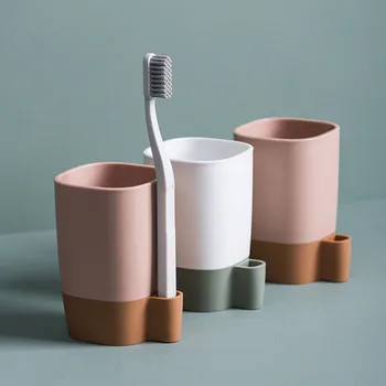 

Toothbrush Holder Bathroom Mouthwash Cup Non-Slip Drain Hole Flexible Cup Simple Home Accessories