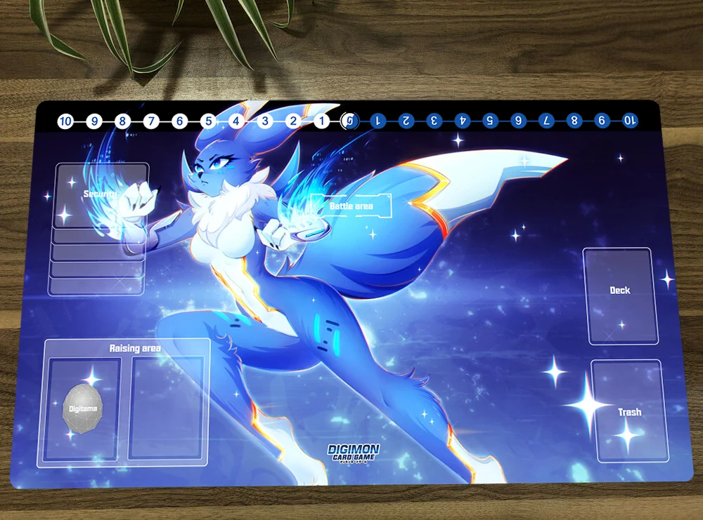 Anime Digimon Duel Playmat Renamon Trading Card Game Mat DTCG CCG Mat