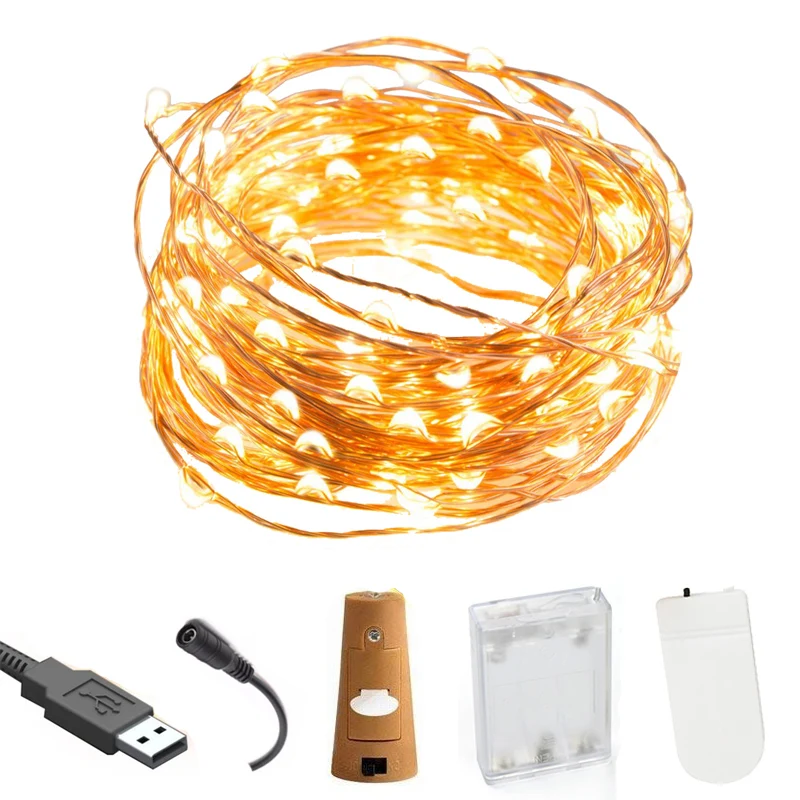 

Fairy Lights Battery Operated USB Twinkle String Light DIY Wedding Party Mason Jars Bottle Christmas Decorations Garland Lamp