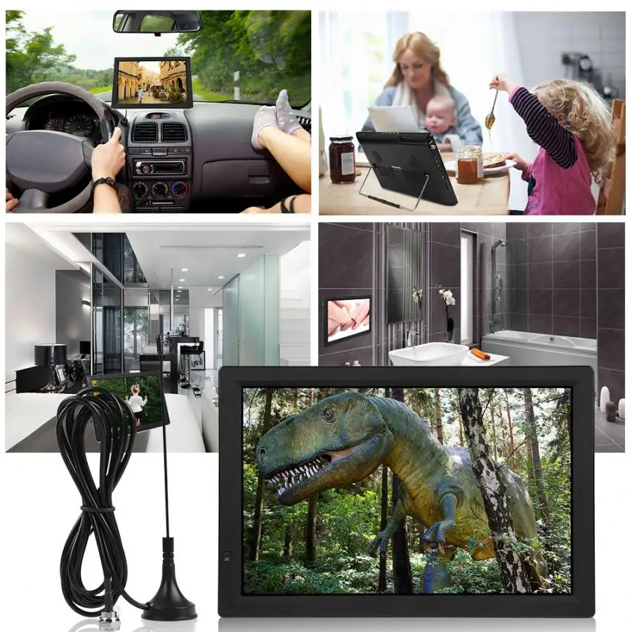 Портативное ТВ 14 дюймов LCD цифровое телевидение ATSC 1080P HD TV цифровая цифровые