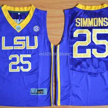 Новое поступление высокое качество Бен Симмонс фиолетовая футболка колледжа майки#25 Simmons молодежные майки S-XL