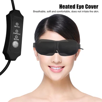 

3 Gears USB Powered Heated Eye Cover Warm Therapy Travel Soft Unclog Glands Home Office Portable Stye Blepharitis Fatigue Relief